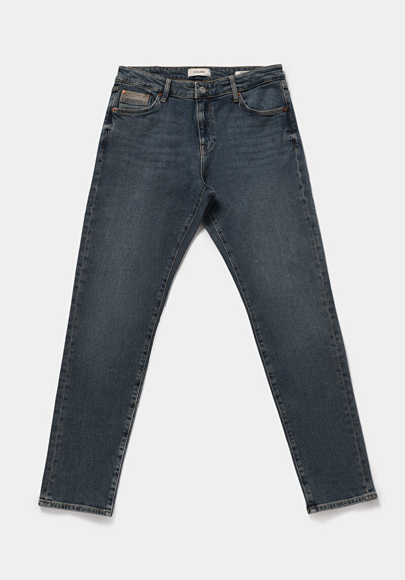 Slim Fit   Erkek Over Dyed Denim Jean Pantolon