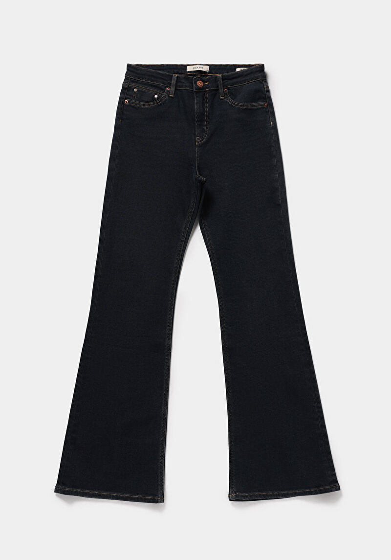 Flare Fit   Kadın Blue Black Denim Jean Pantolon