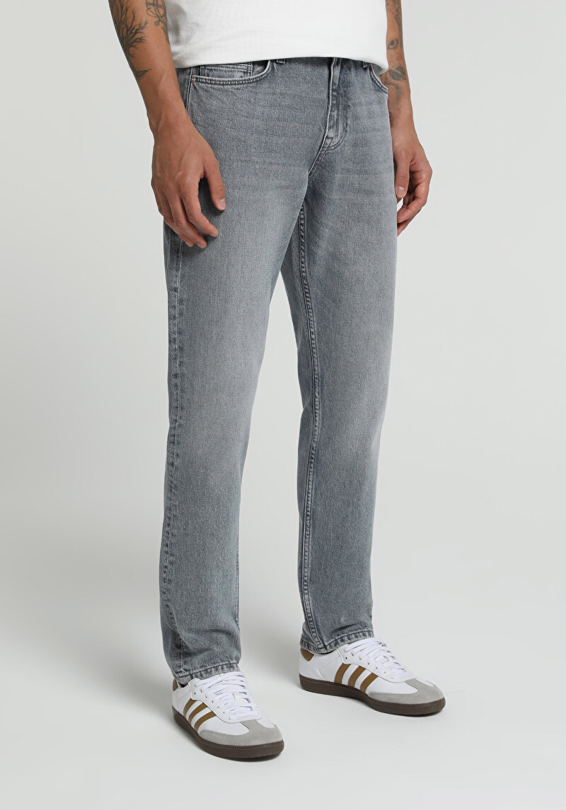 Regular Fit Erkek Grey Denim Jean Pantolon