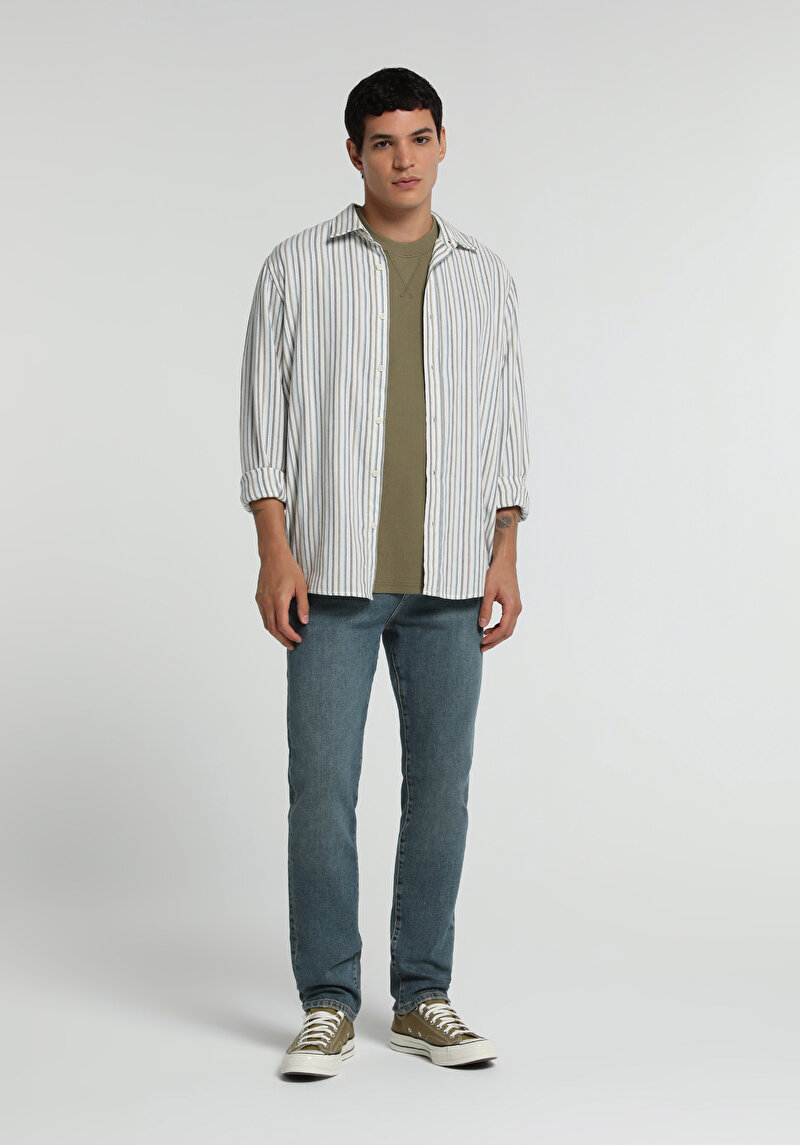 Skinny Fit Erkek Green Cast Denim Jean Pantolon