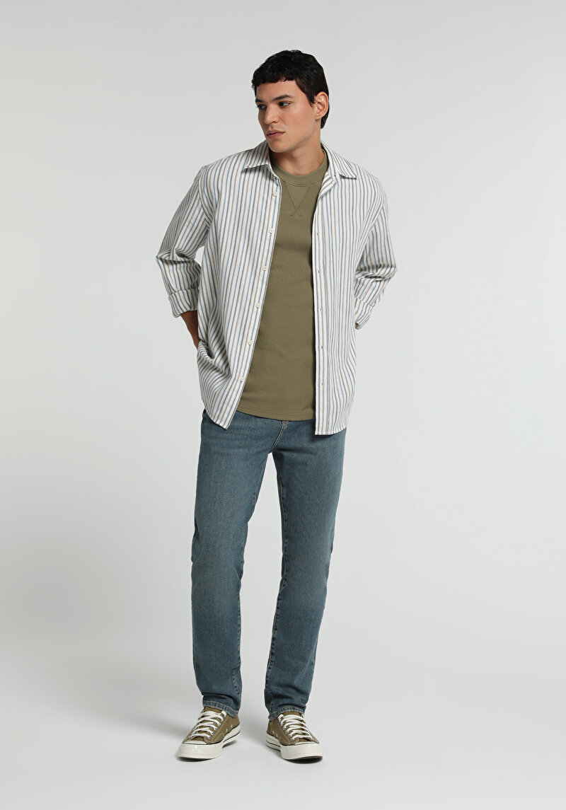 Skinny Fit Erkek Green Cast Denim Jean Pantolon