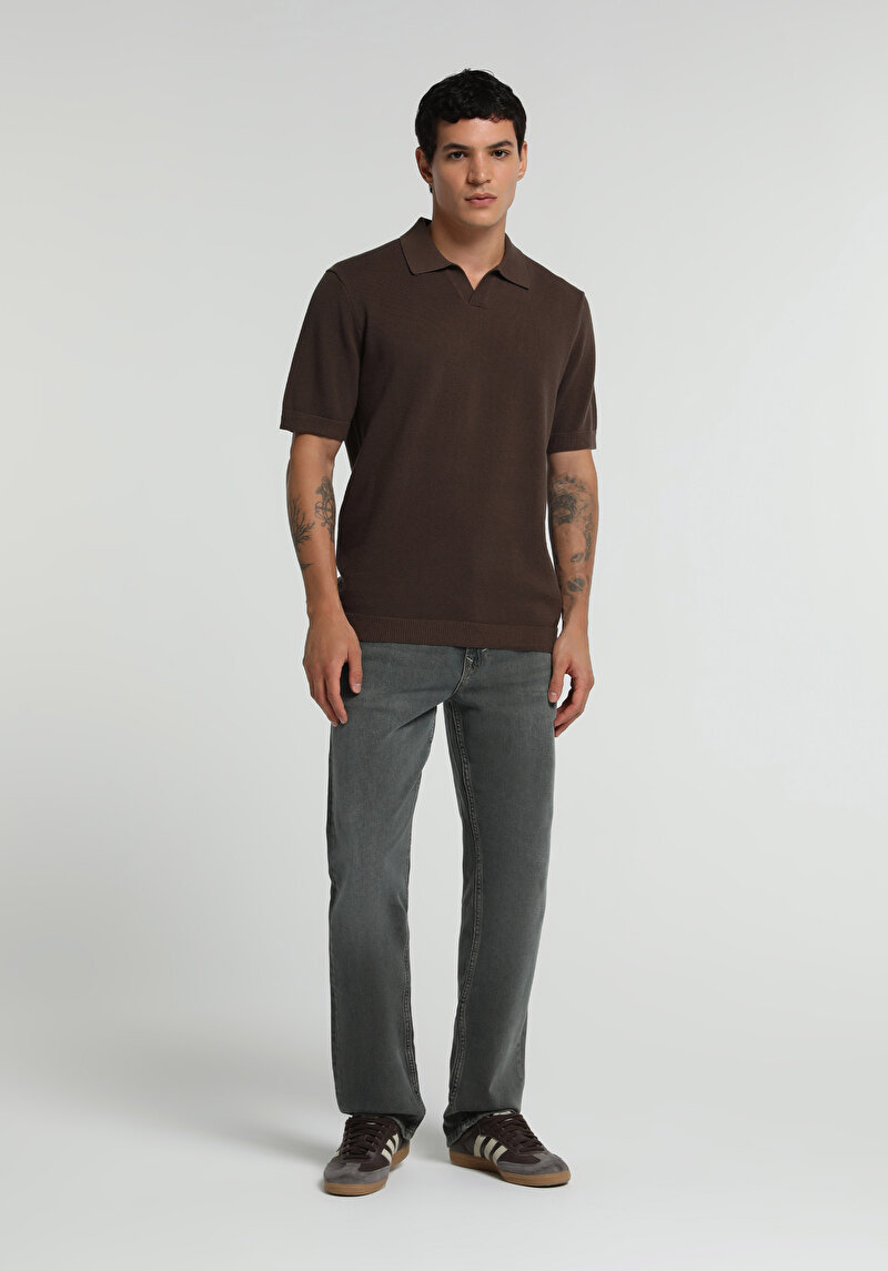 Relaxed Straight Fit Erkek Green Cast Denim Jean Pantolon