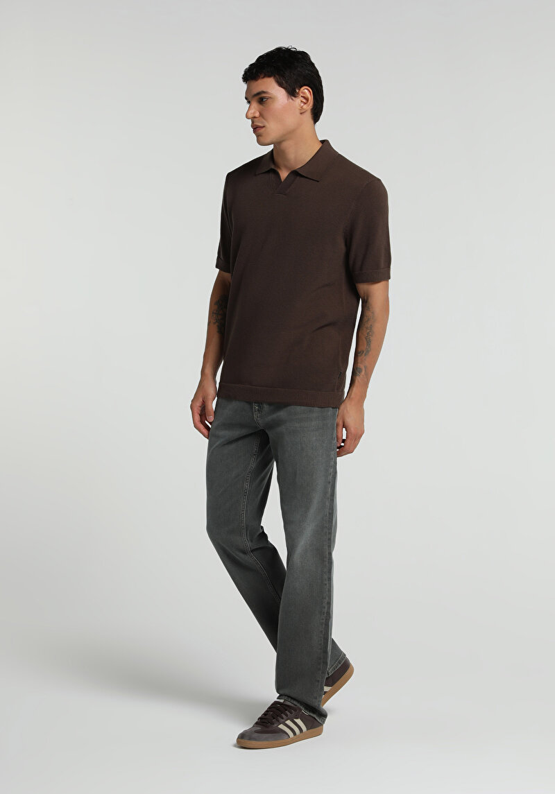 Relaxed Straight Fit Erkek Green Cast Denim Jean Pantolon