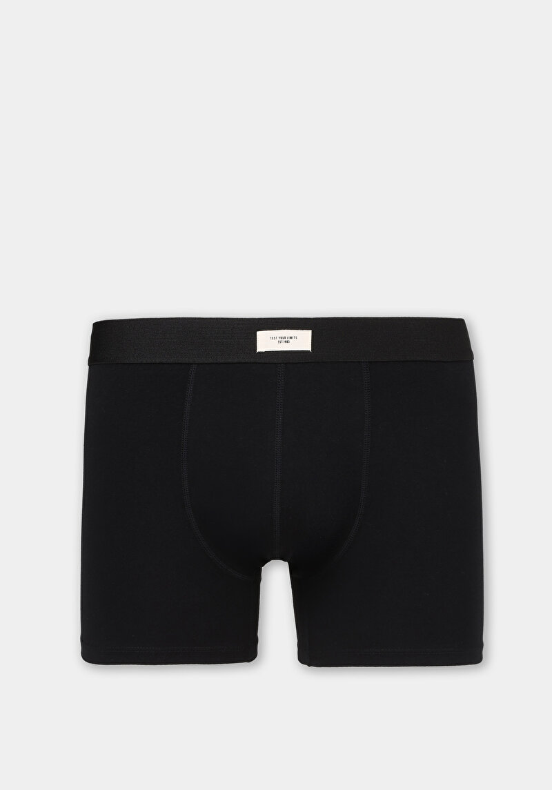 Standart Fit Düz Erkek Siyah Boxer