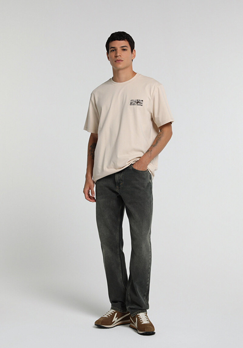 Tapered Fit Erkek Over Dyed Denim Jean Pantolon