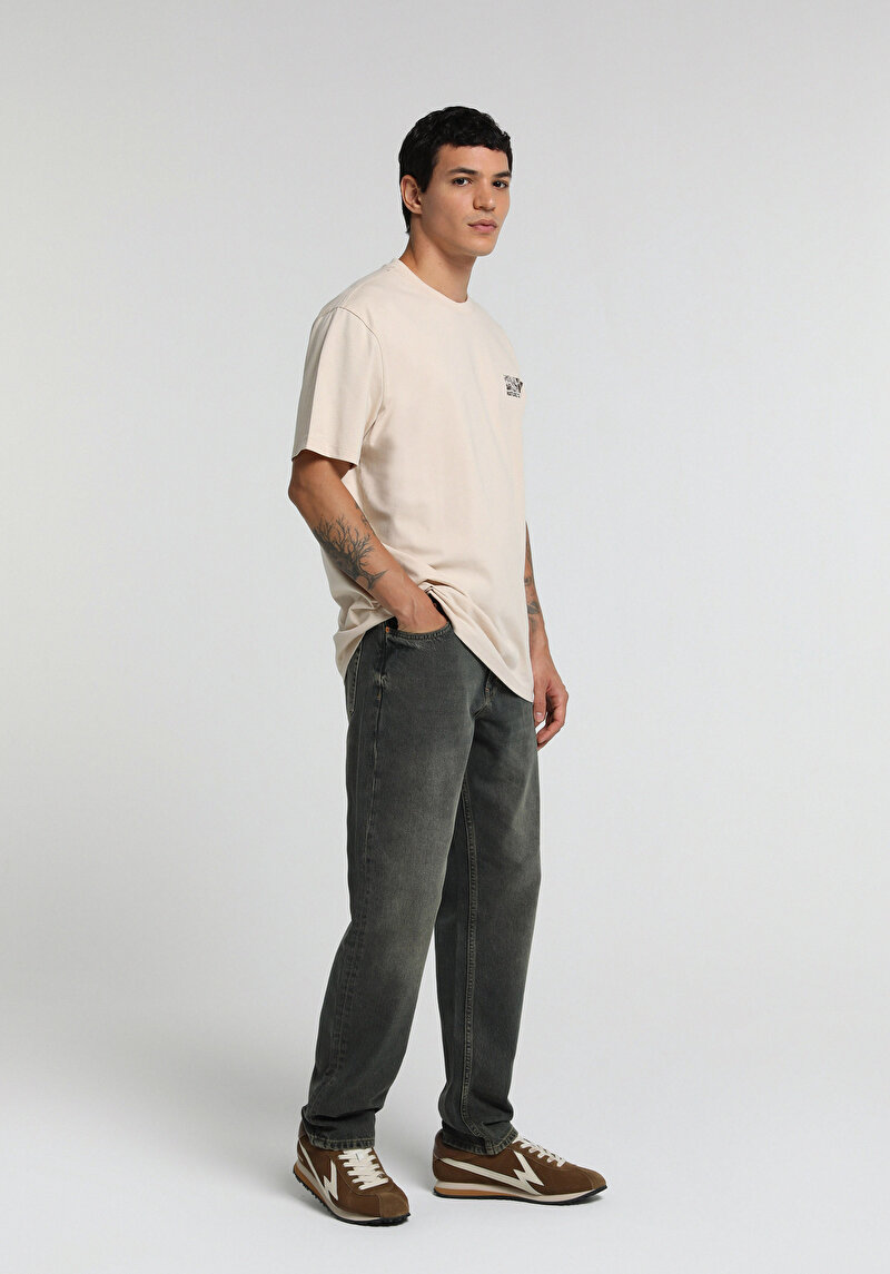 Tapered Fit Erkek Over Dyed Denim Jean Pantolon