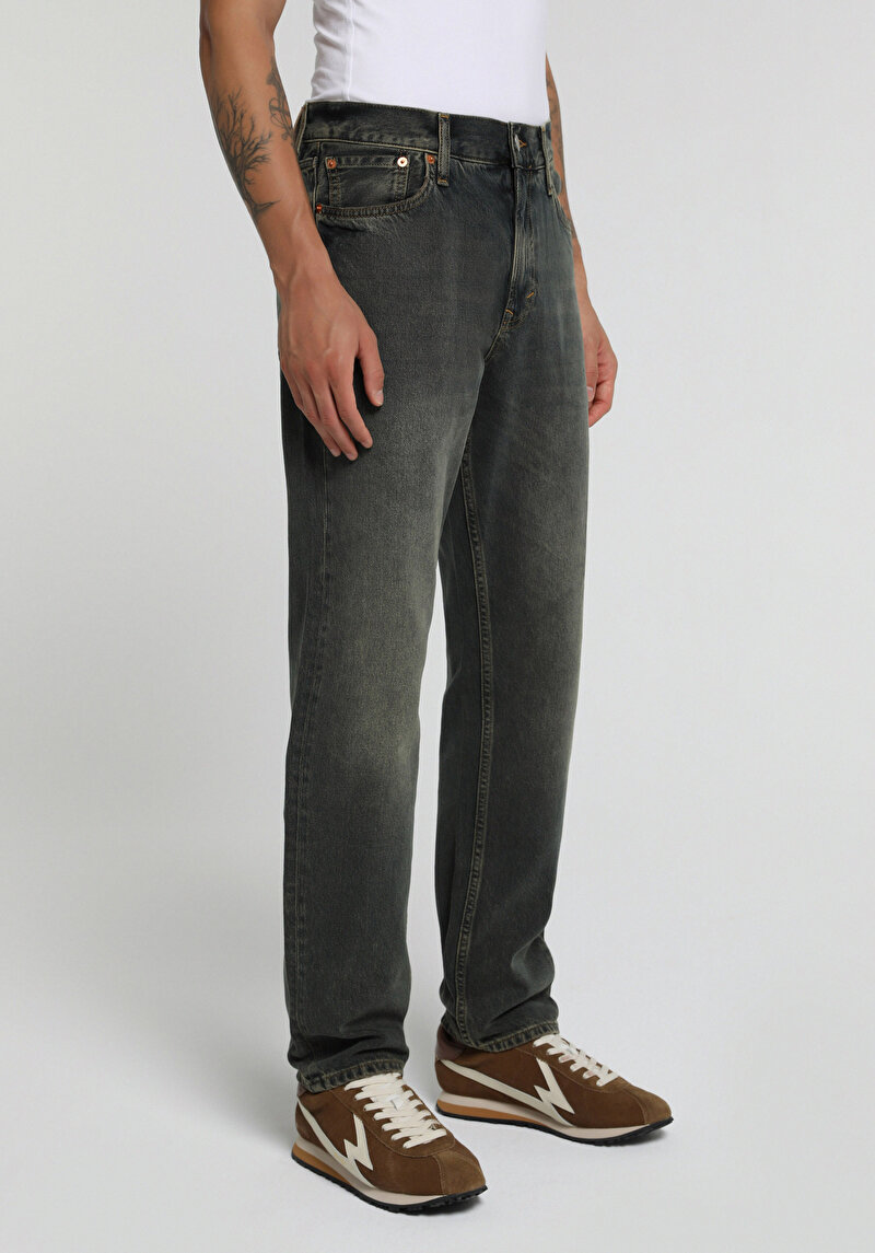 Tapered Fit Erkek Over Dyed Denim Jean Pantolon