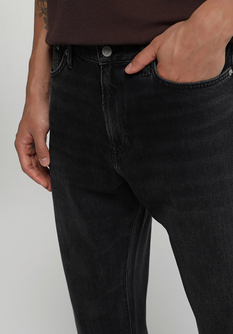 Tapered Fit   Erkek Black Black Denim Jean Pantolon