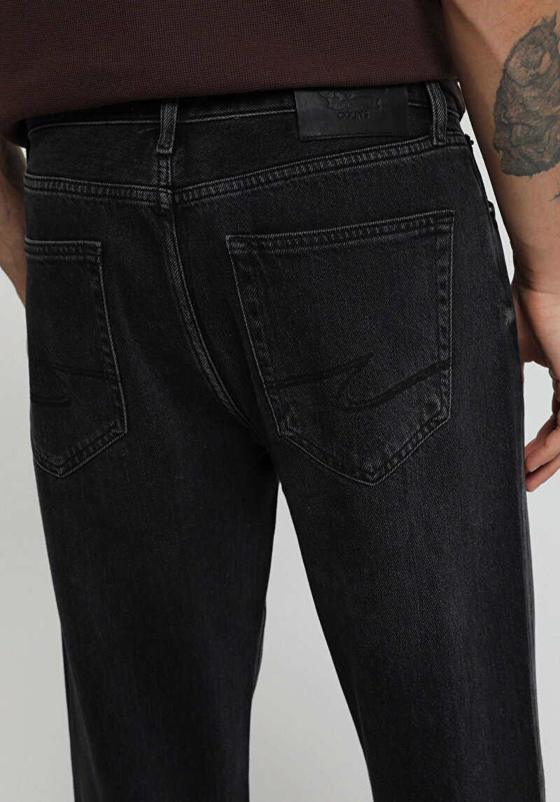 Tapered Fit   Erkek Black Black Denim Jean Pantolon