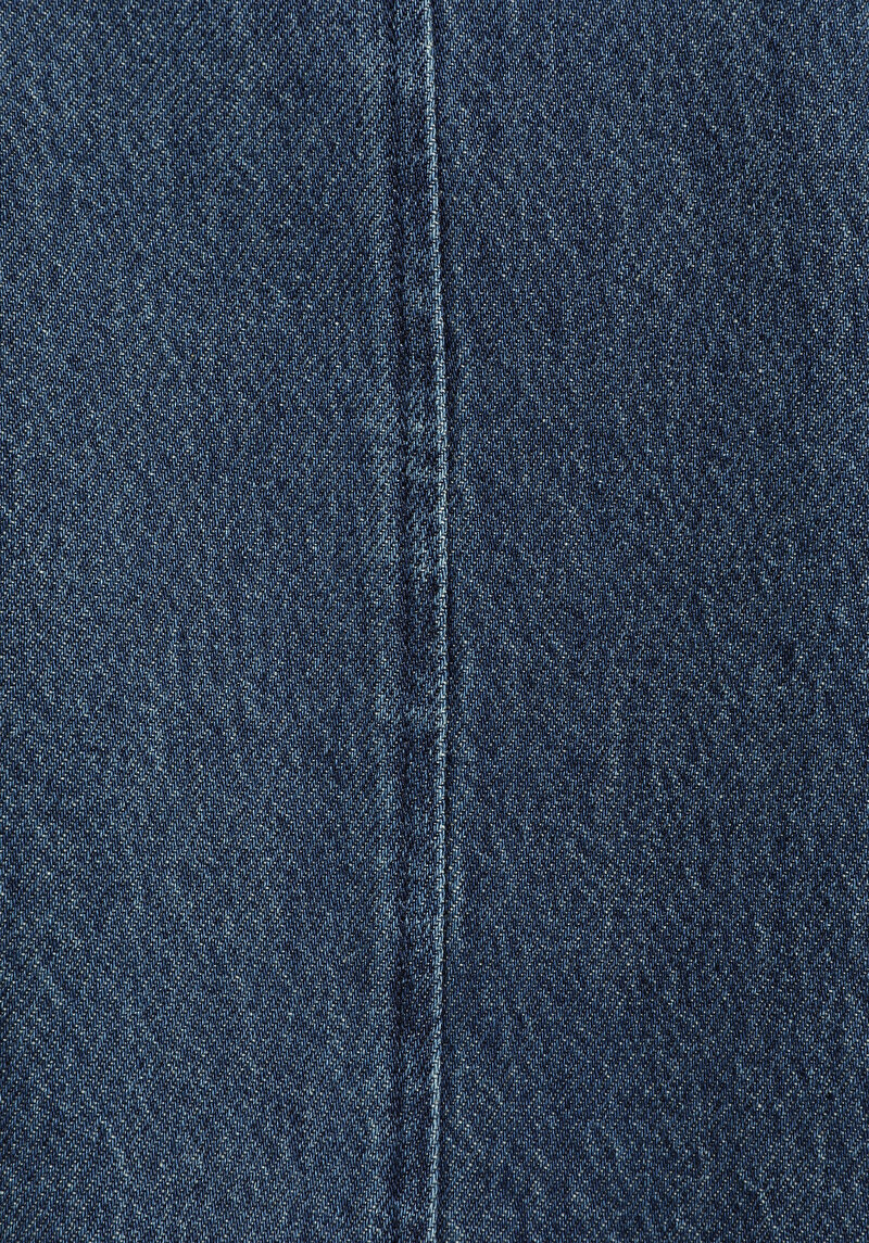 Oversize Fit Düz Kadın Dark İndigo Denim ¾ Kol Elbise