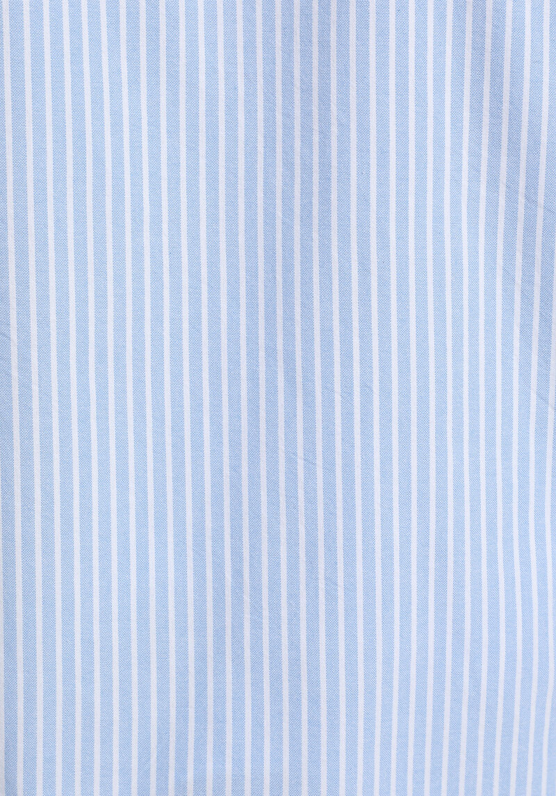Regular Fit Shirt Neck Çizgili Erkek Mavi Uzun Kol Gömlek