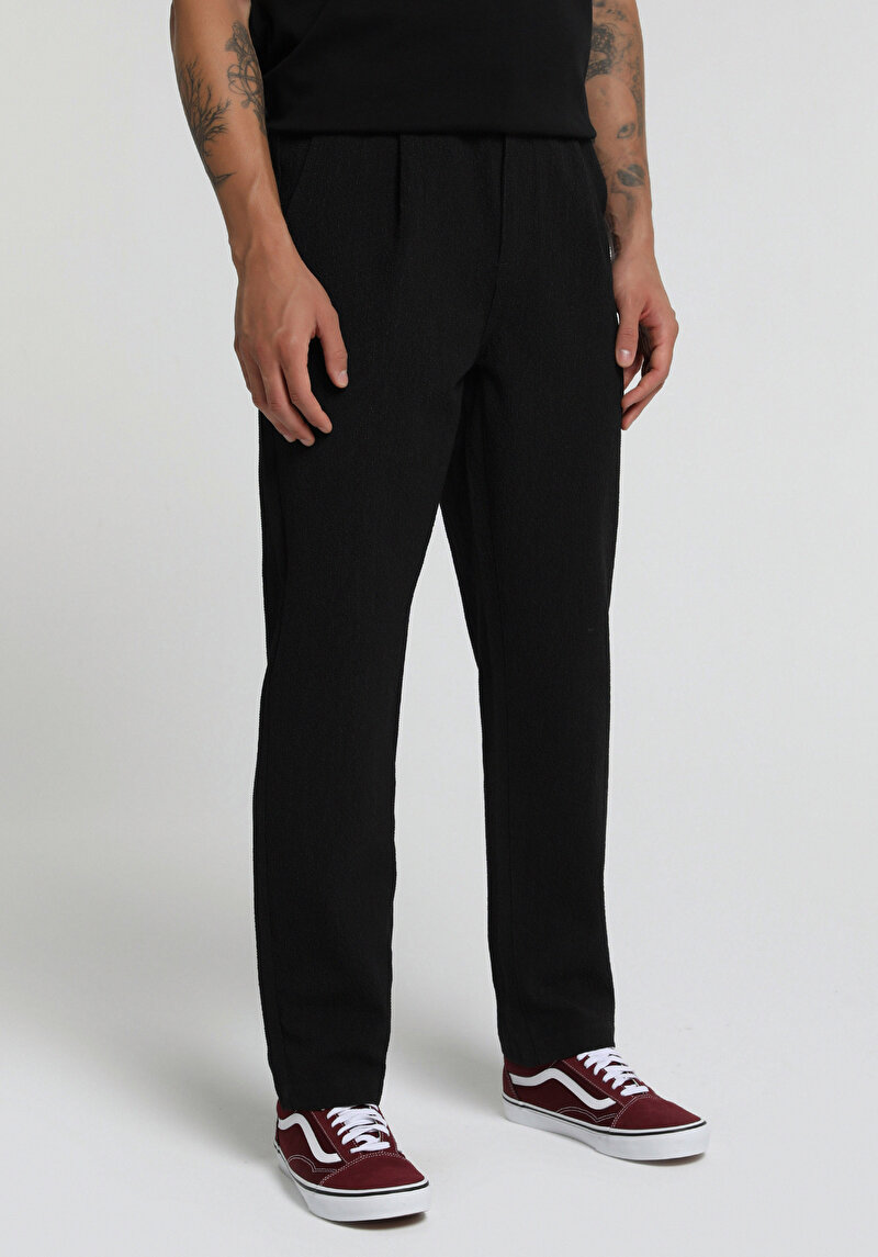 Regular Fit Orta Bel Düz Paça Erkek Antrasit Pantolon