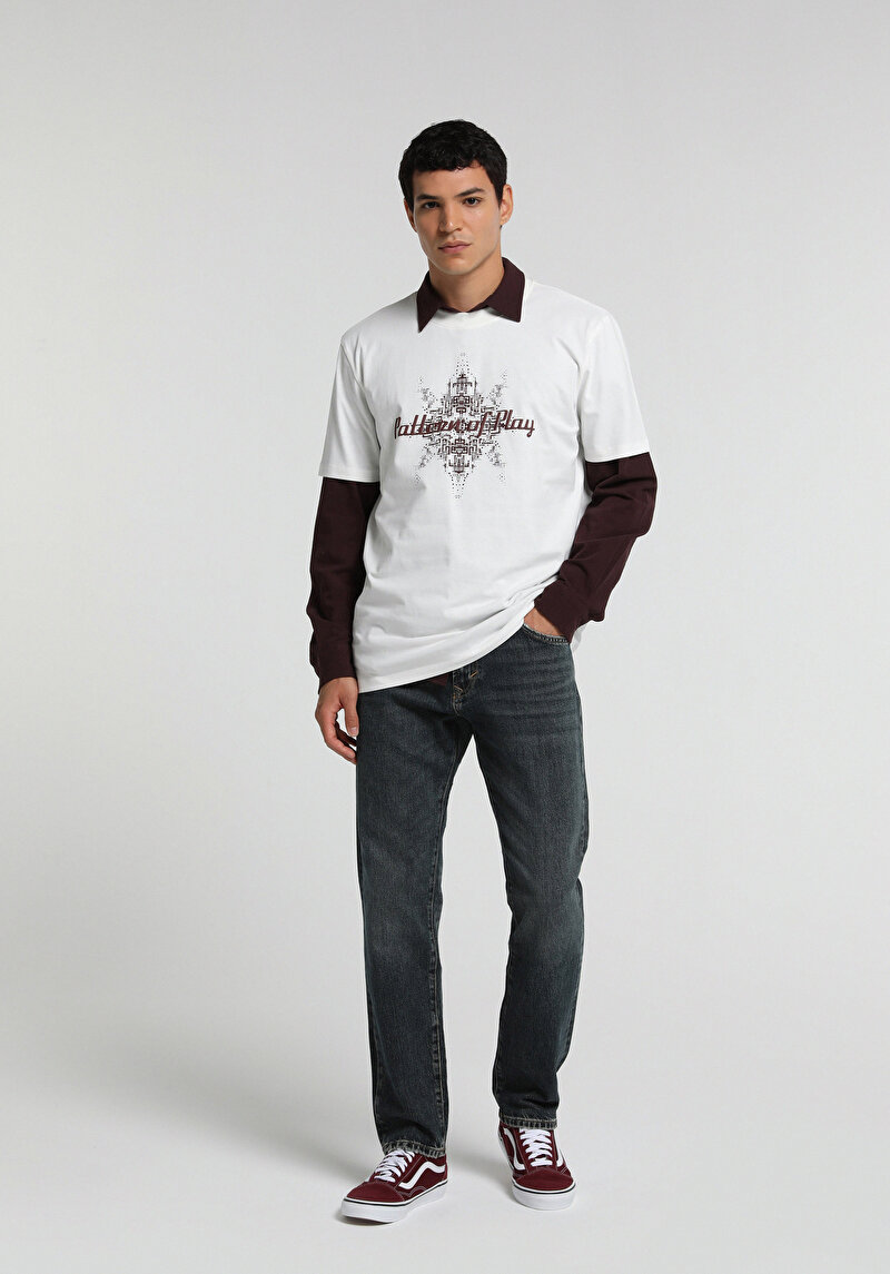 Slim Tapered Fit Erkek Green Cast Denim Jean Pantolon