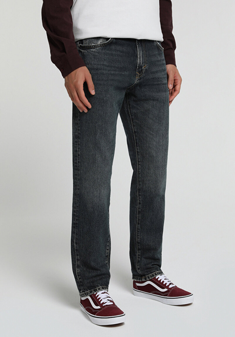 Slim Tapered Fit Erkek Green Cast Denim Jean Pantolon