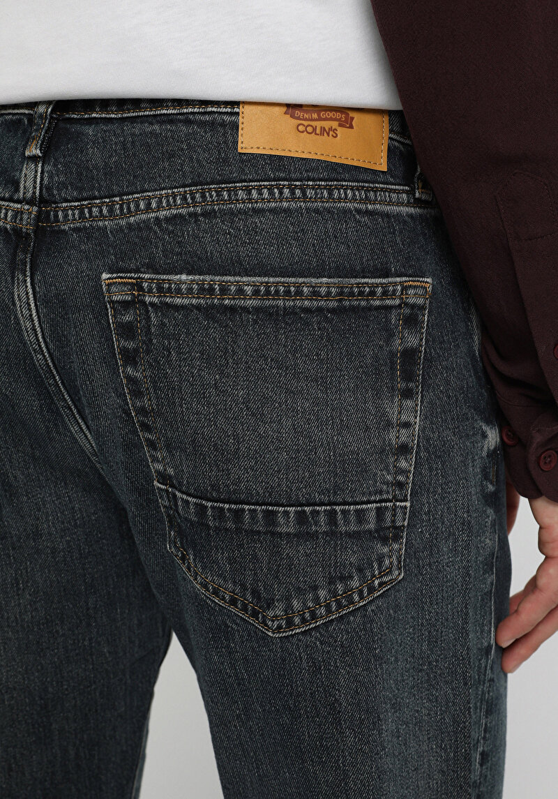 Slim Tapered Fit   Erkek Green Cast Denim Jean Pantolon