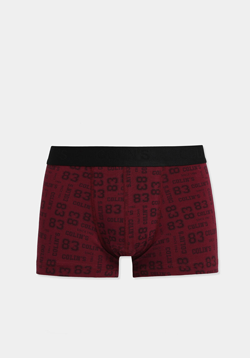 Trunk Fit Baskılı Erkek Bordo Boxer