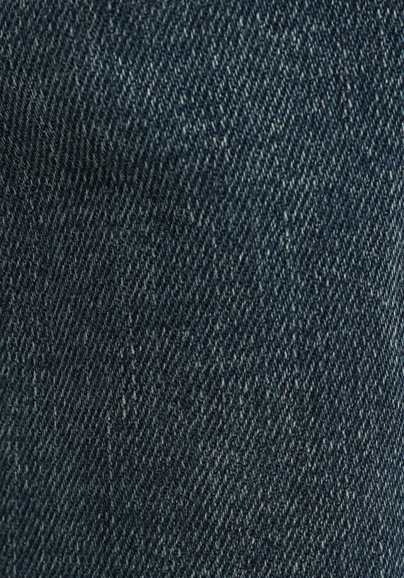 Relaxed Straight Fit   Erkek Mid İndigo Denim Jean Pantolon