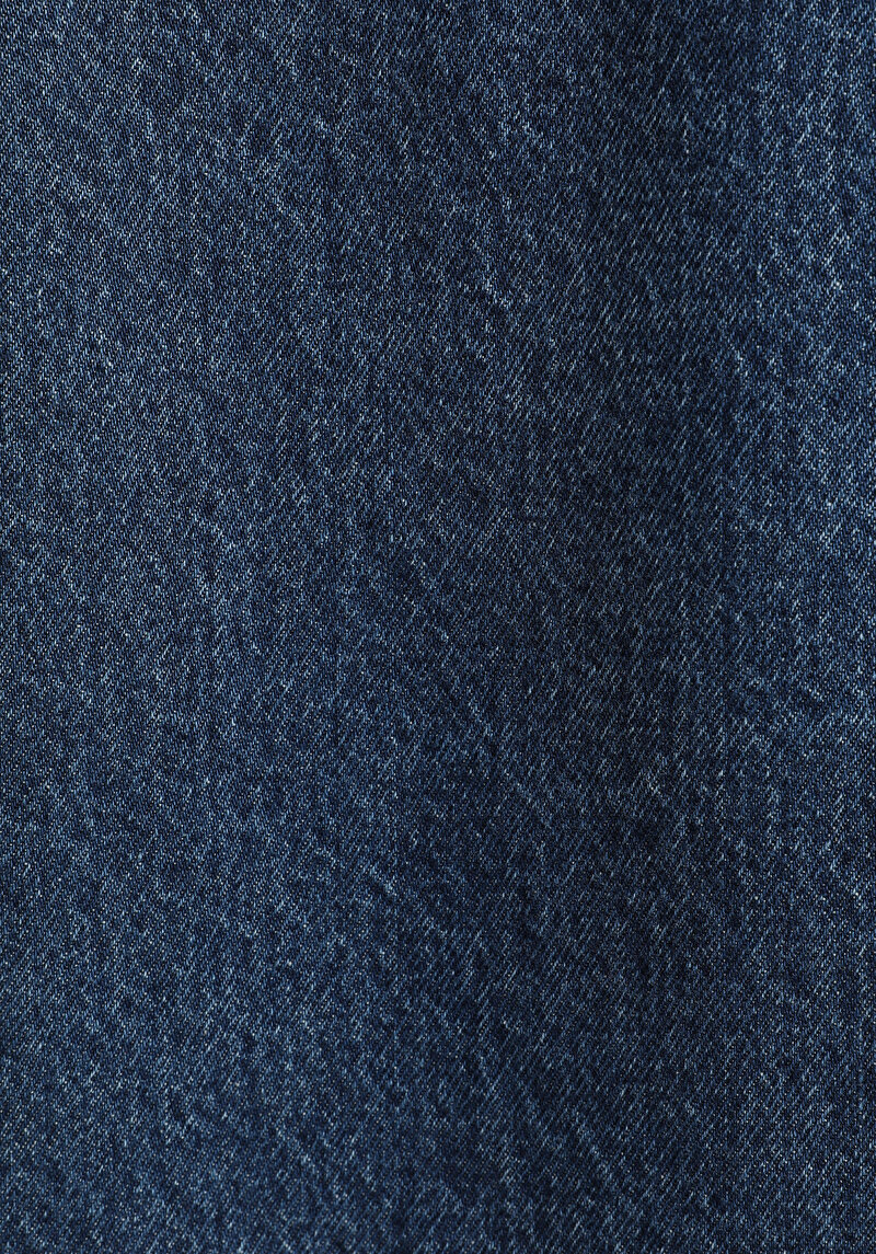Oversize Fit   Erkek Mid İndigo Denim Shacket