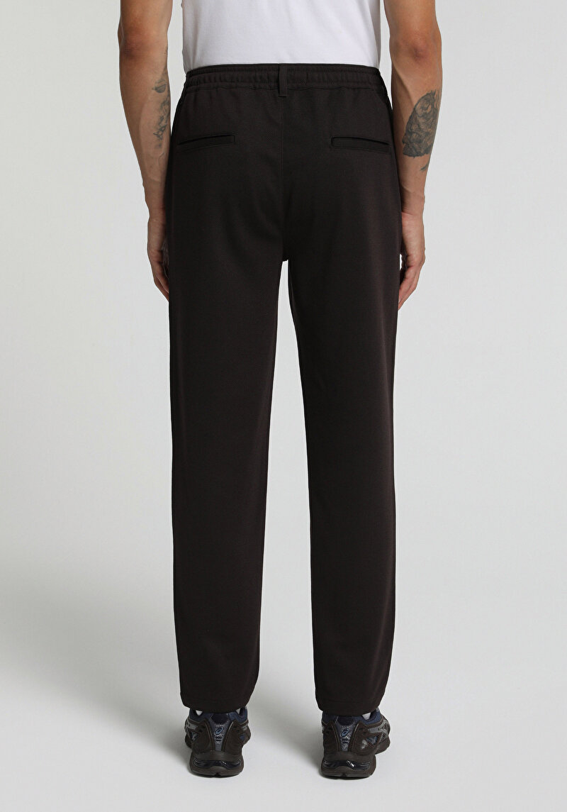 Regular Fit Orta Bel Düz Paça Erkek Kahverengi  Pantolon