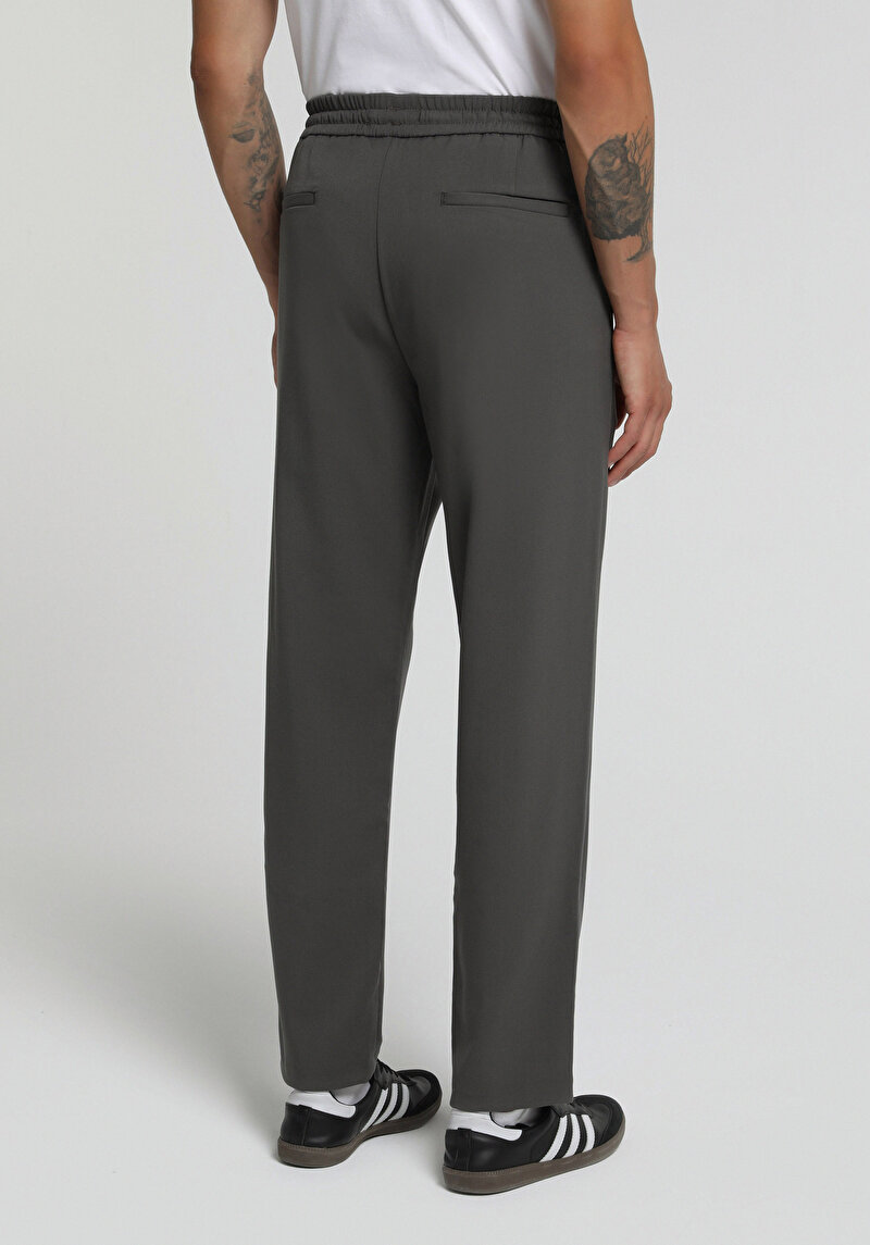 Regular Fit Orta Bel Düz Paça Erkek Yeşil  Pantolon