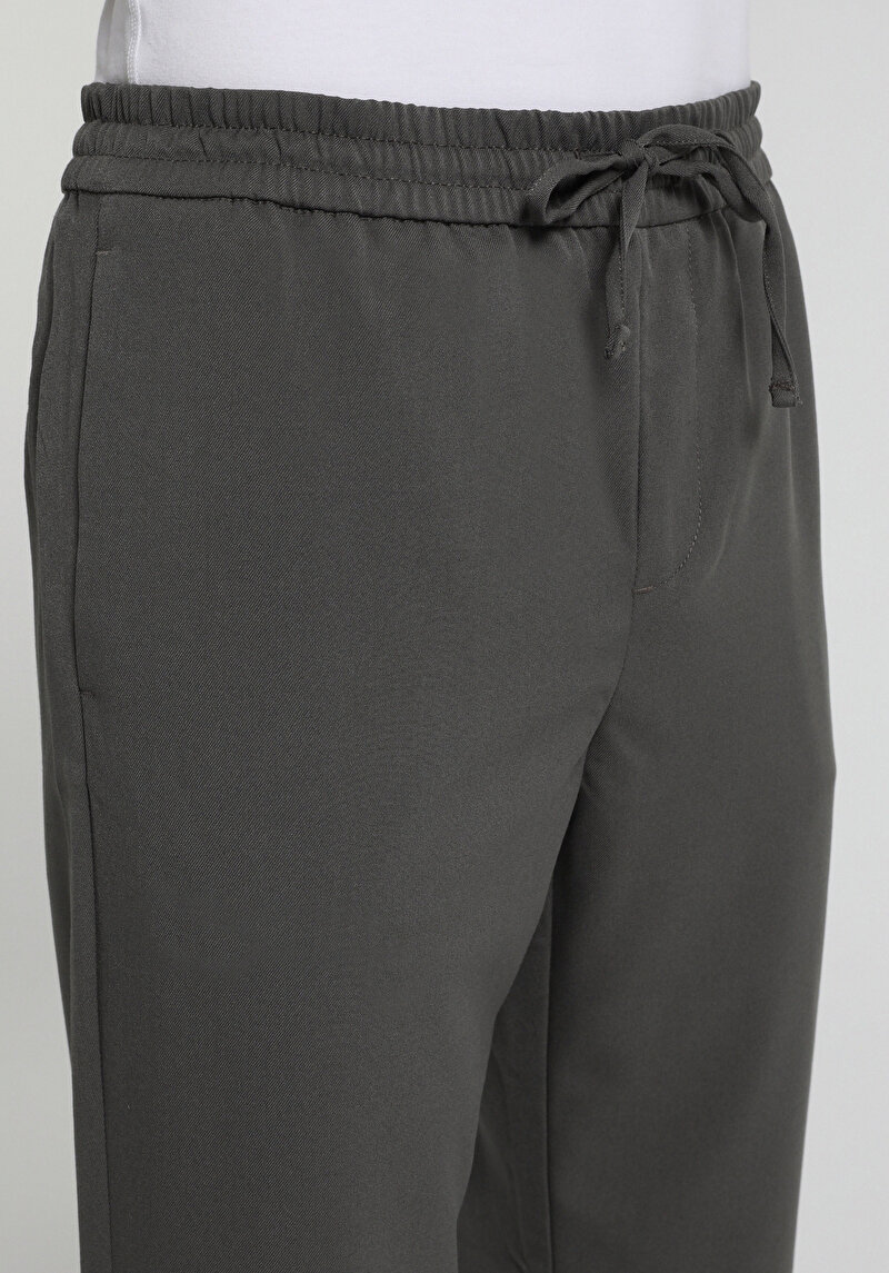 Regular Fit Orta Bel Düz Paça Erkek Yeşil  Pantolon