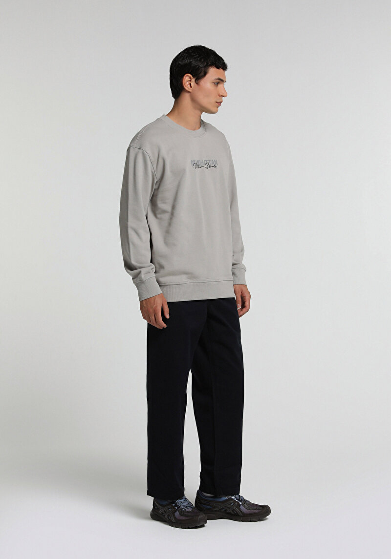 Relaxed Fit Orta Bel Düz Paça Erkek Lacivert Pantolon