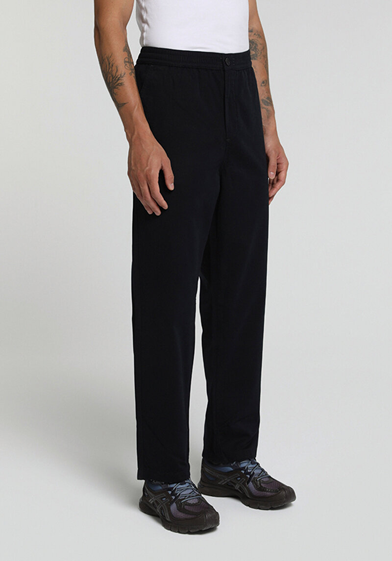 Relaxed Fit Orta Bel Düz Paça Erkek Lacivert  Pantolon