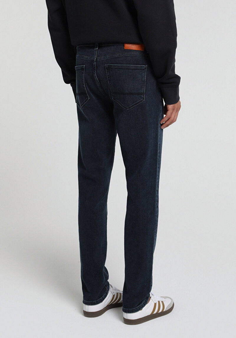 Slim Fit Erkek Blue Black Denim Jean Pantolon