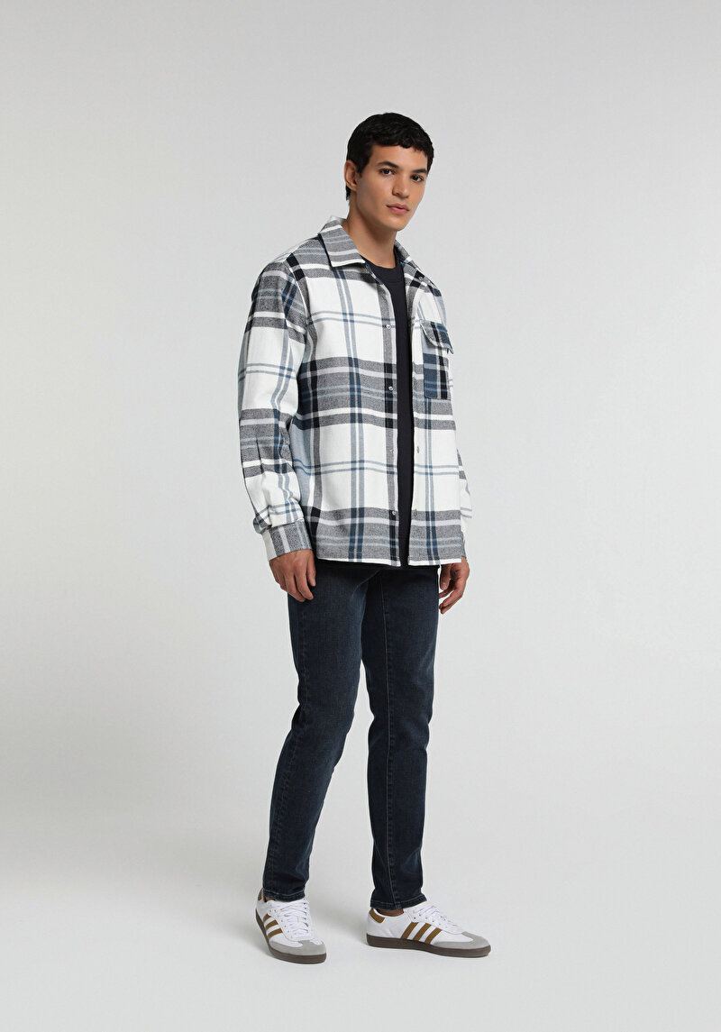 Slim Fit Erkek Blue Black Denim Jean Pantolon