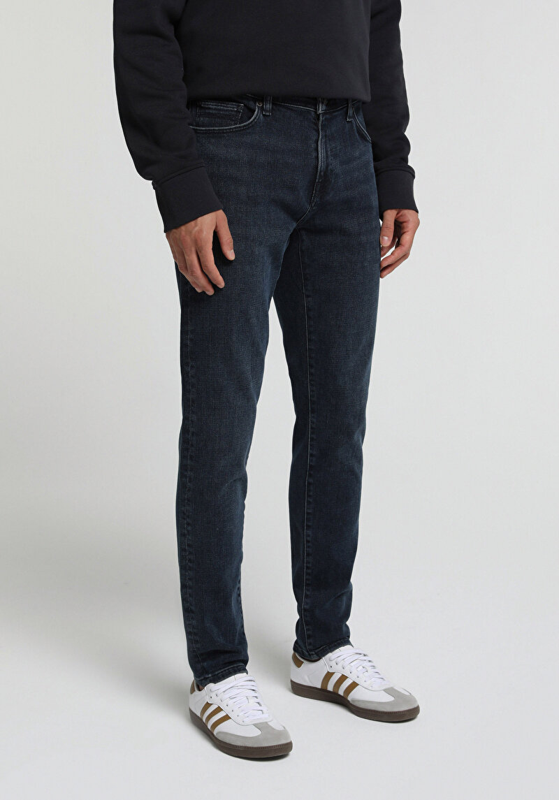 Slim Fit Erkek Blue Black Denim Jean Pantolon