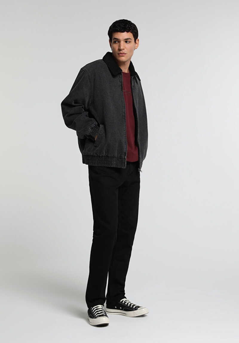 Straight Fit Erkek Black Black Denim Jean Pantolon