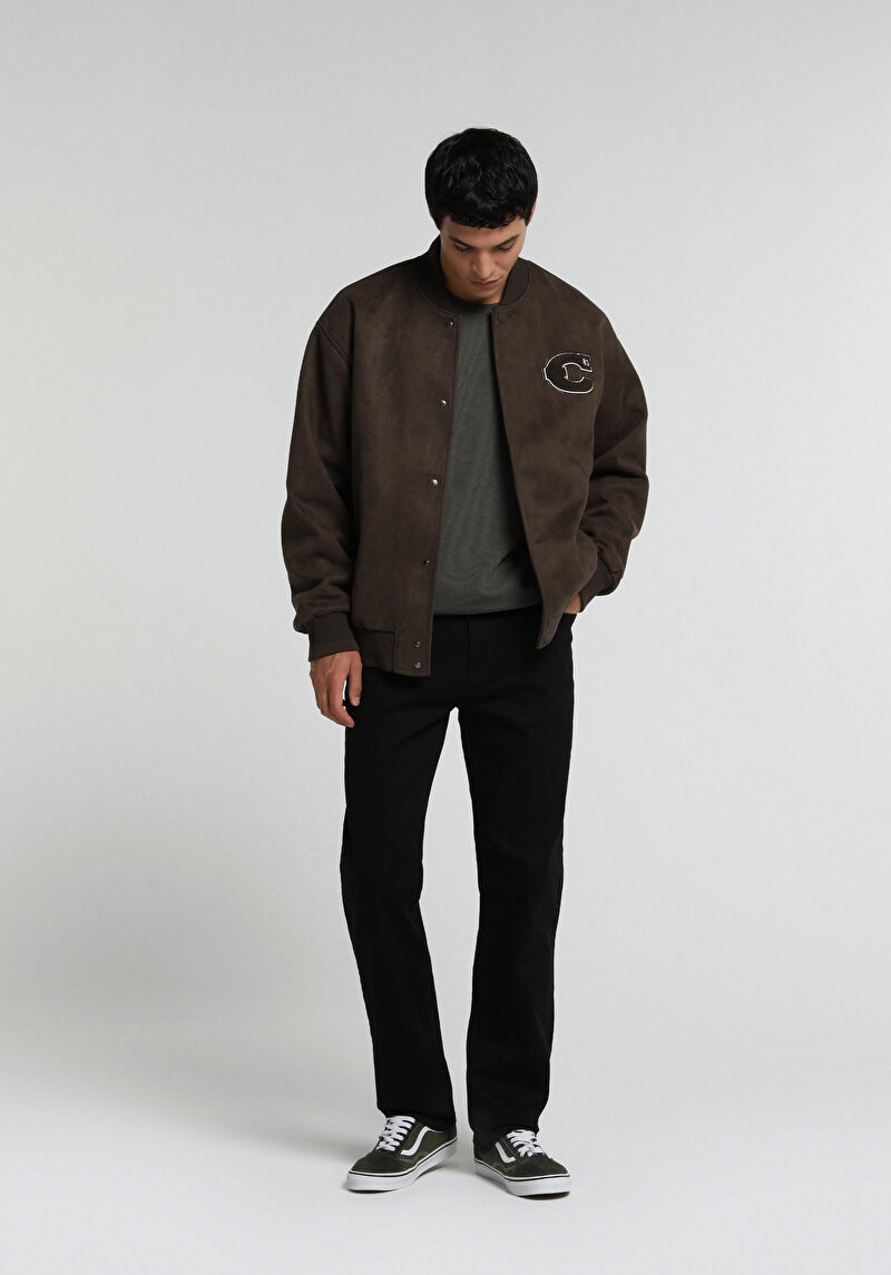 Relaxed Straight Fit   Erkek Mid İndigo Denim Jean Pantolon