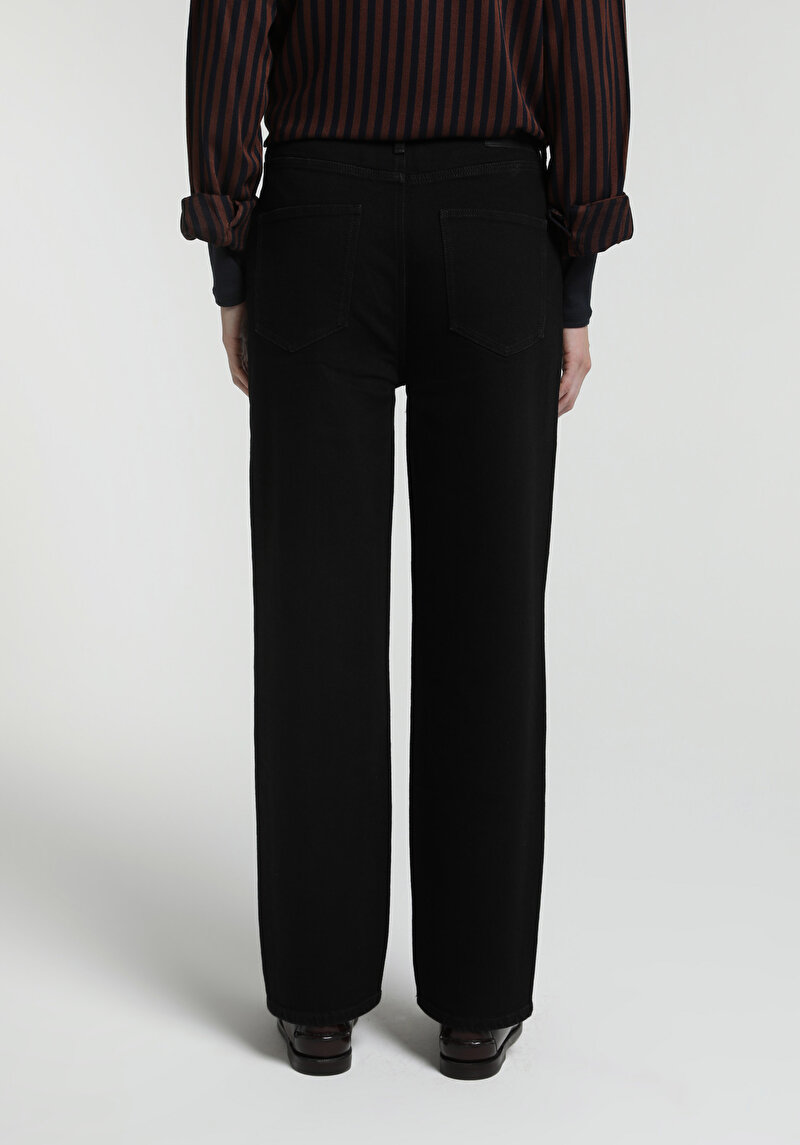 Slim Tapered Fit Kadın Black Black Denim Jean Pantolon