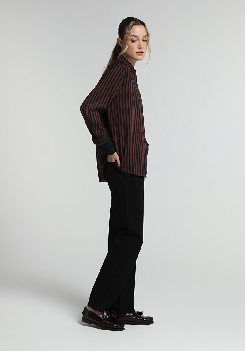 Slim Tapered Fit   Kadın Black Black Denim Jean Pantolon