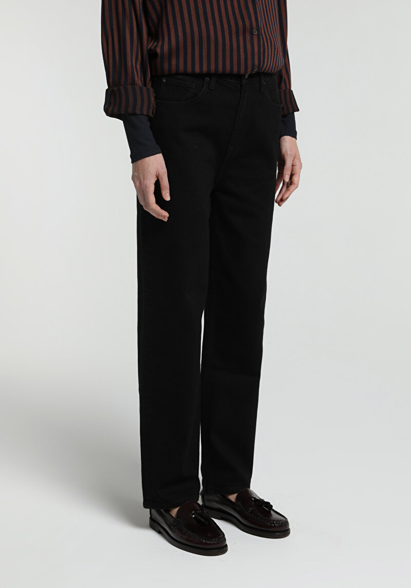 Slim Tapered Fit   Kadın Black Black Denim Jean Pantolon