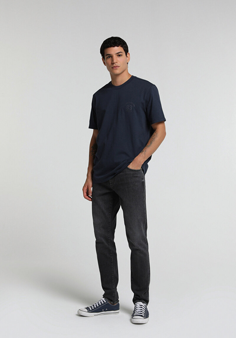 Slim Fit   Erkek Black Denim Jean Pantolon