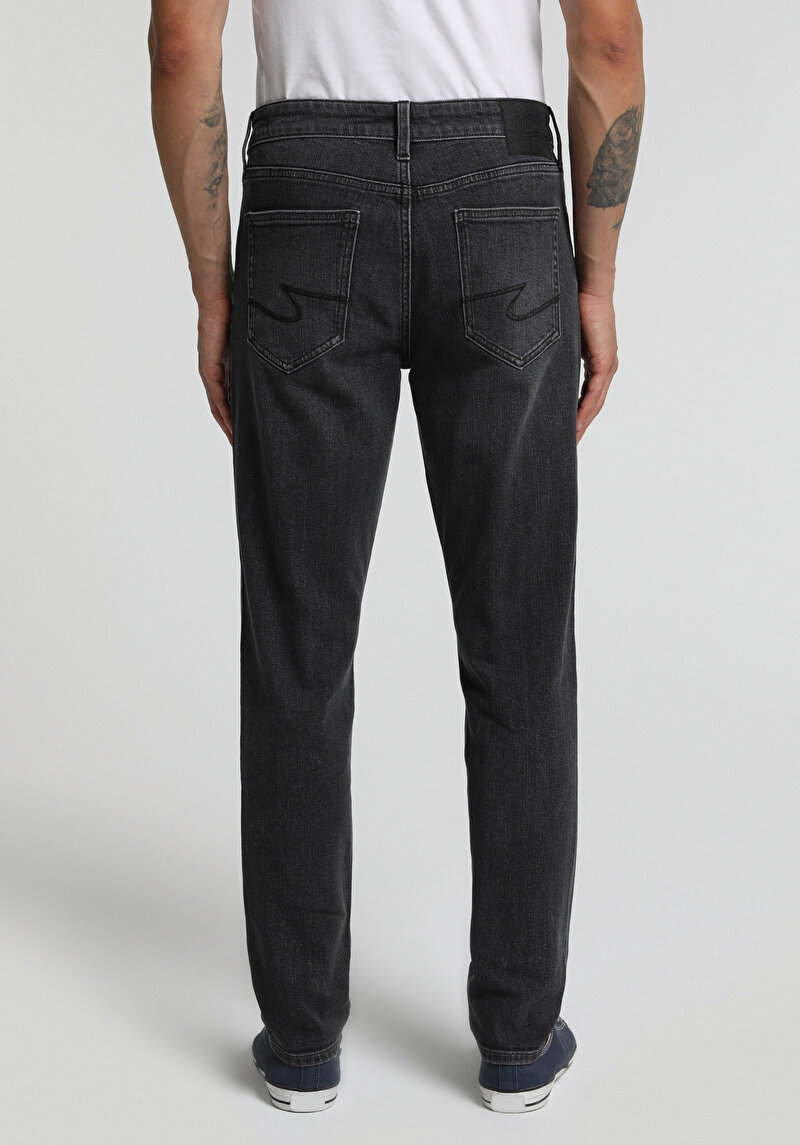 Slim Fit   Erkek Black Denim Jean Pantolon