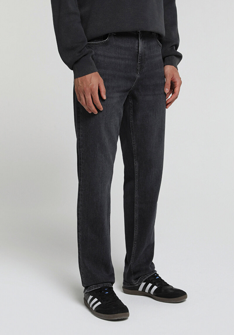 Straight Fit Erkek Black Denim Jean Pantolon