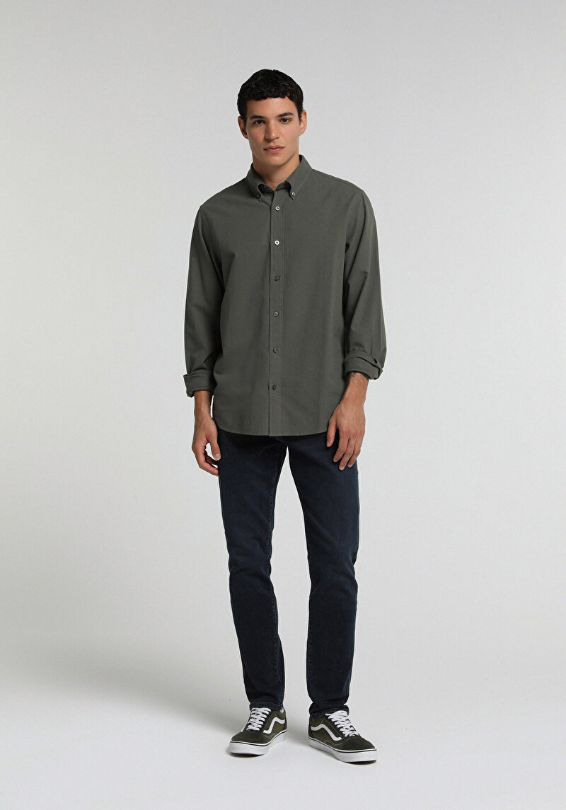 Slim Fit Düşük Bel Dar Paça Erkek Blue Black Denim Jean Pantolon
