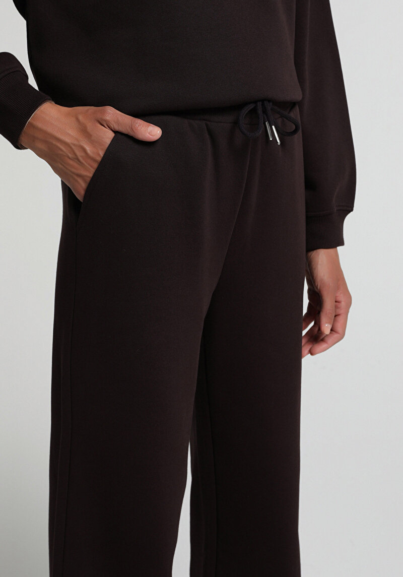 Regular Fit Orta Bel Düz Kadın Mor Eşofman Altı