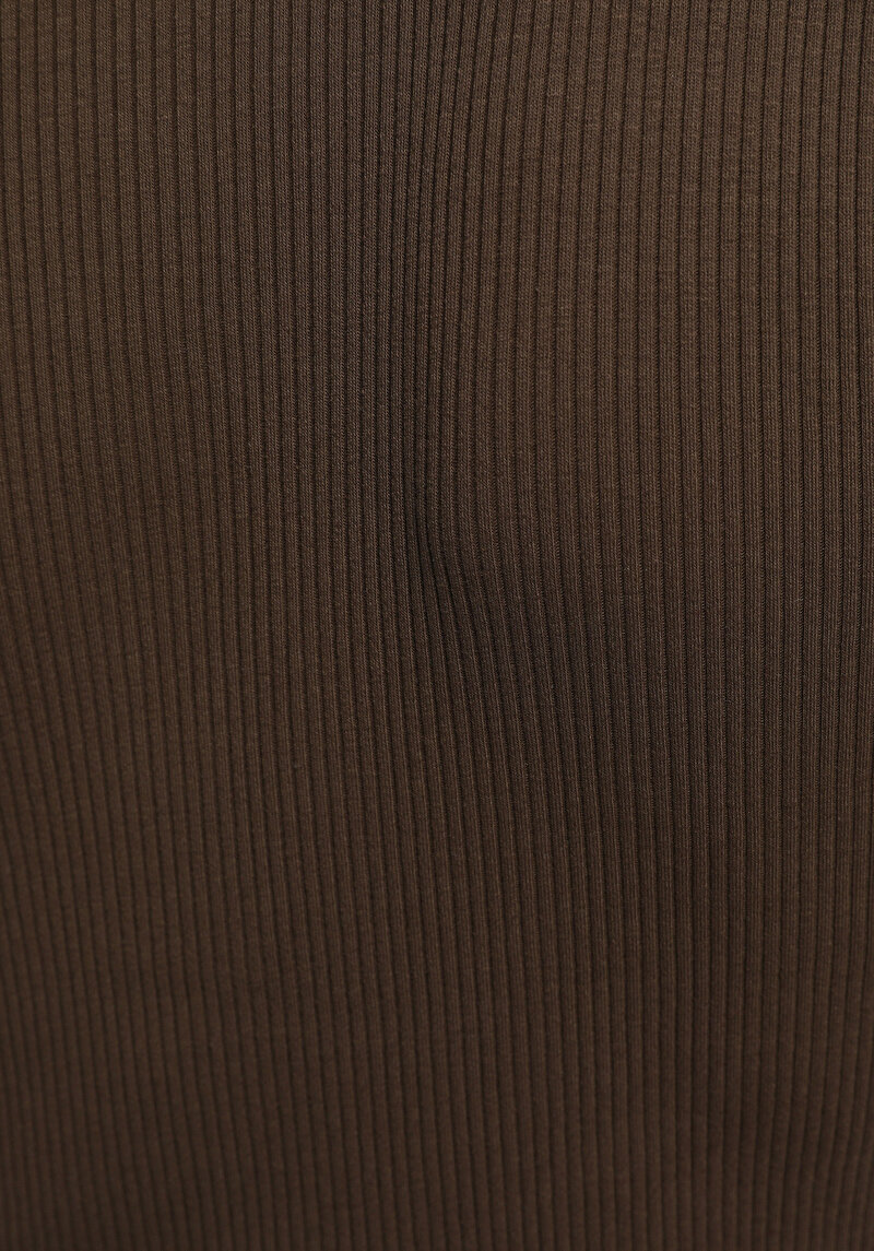 Slim Fit   Kadın Kahverengi  Tişört