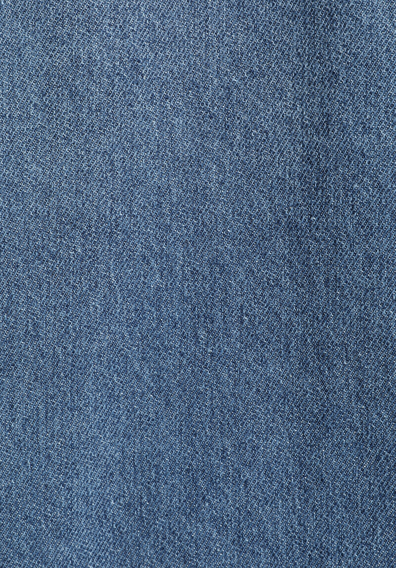 Regular Fit Klasik Yaka Düz Kadın Mid İndigo Denim Uzun Kol Gömlek