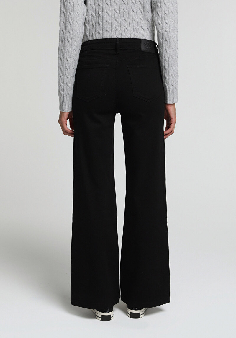 High Rise Super Flare Fit   Kadın Black Black Denim Jean Pantolon