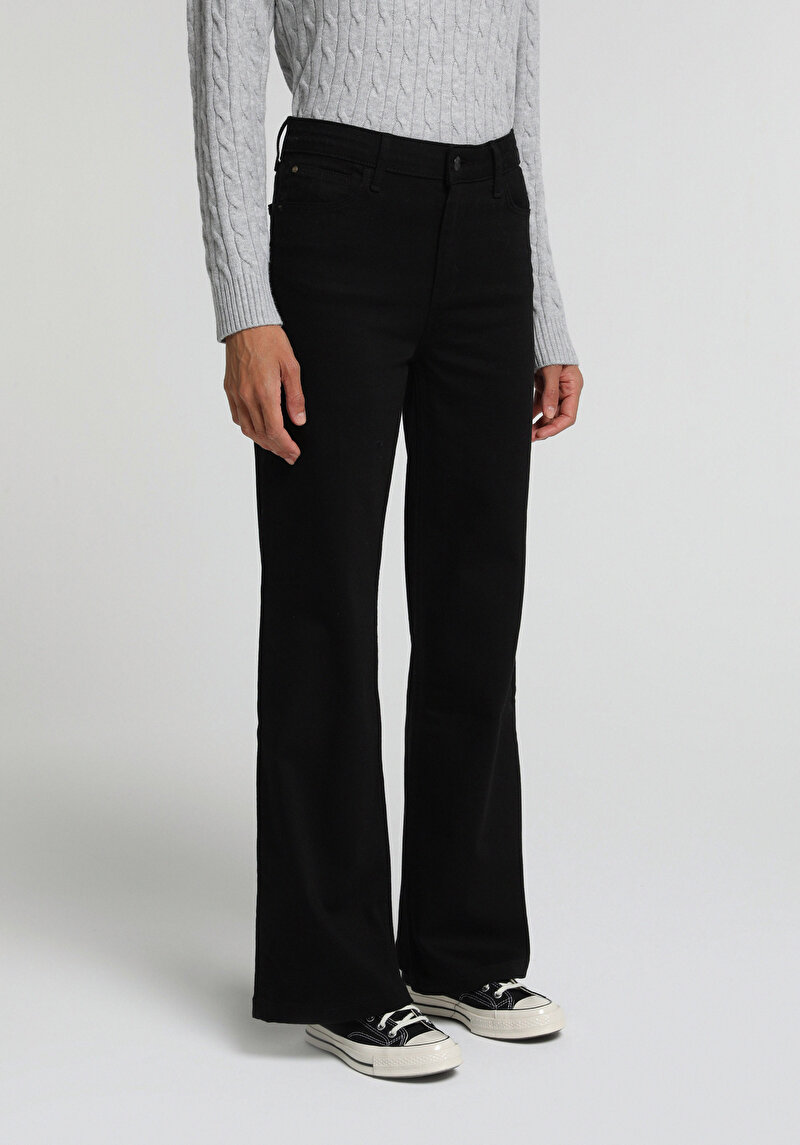 High Rise Super Flare Fit Kadın Black Black Denim Jean Pantolon