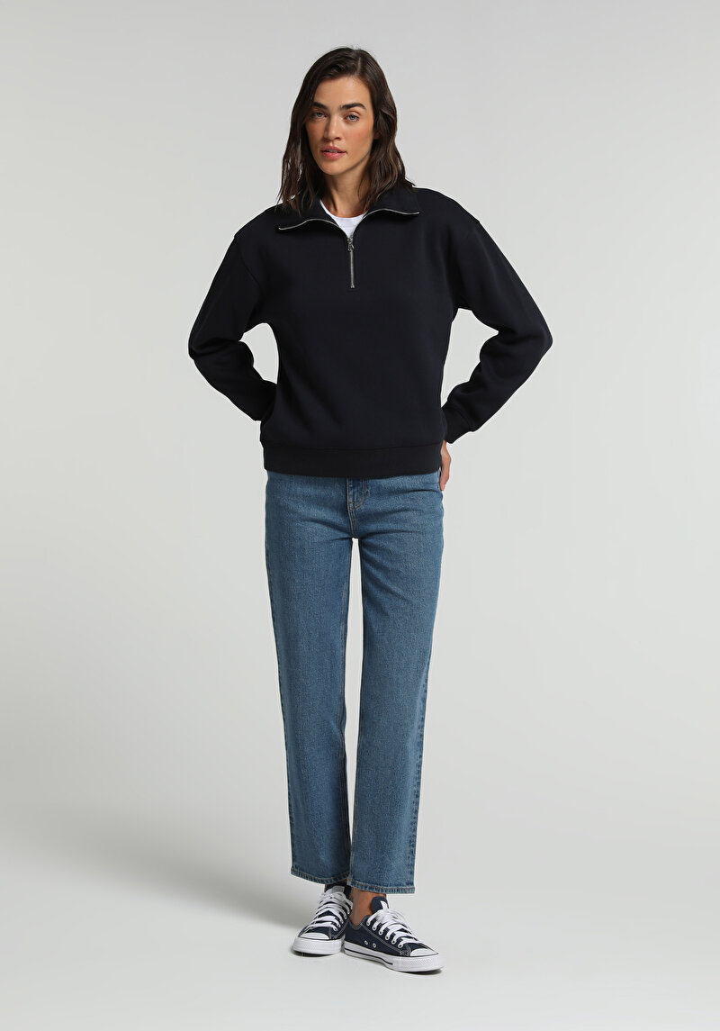 Slim Tapered Fit Kadın Light İndigo Denim Jean Pantolon