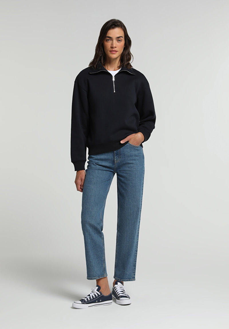 Slim Tapered Fit Kadın Light İndigo Denim Jean Pantolon