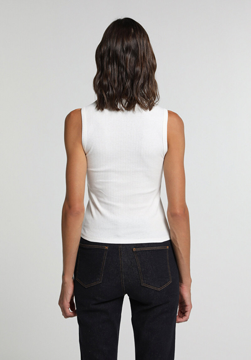 Slim Fit   Kadın Beyaz Atlet