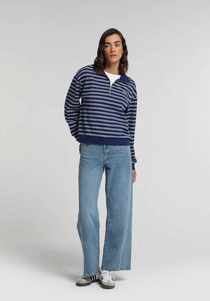 Wide Leg Fit   Kadın Black Denim Jean Pantolon