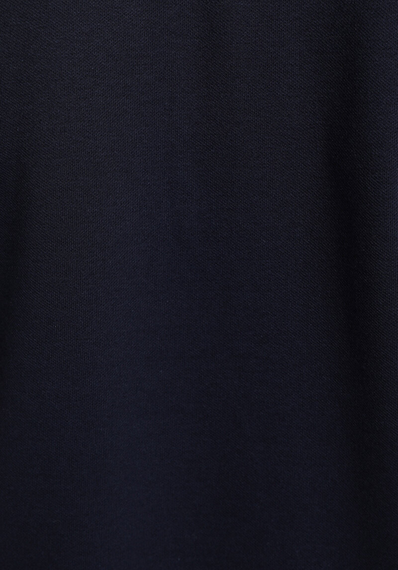 Regular Fit Shirt Neck Düz Kadın Lacivert Kısa Kol Tişört