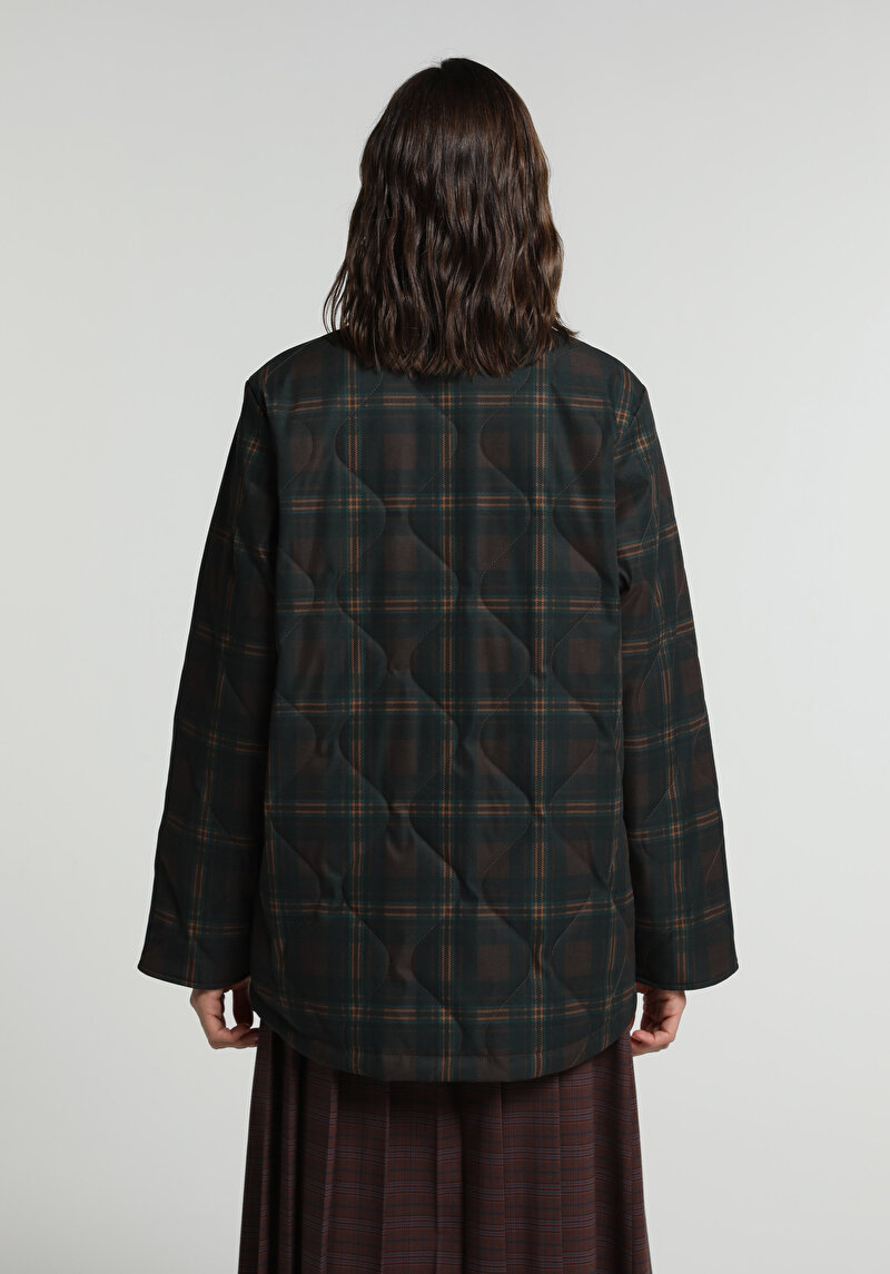 Regular Fit Shirt Neck Fermuarlı Astarlı Suya Dayanıklı Kadın Kahverengi Mont